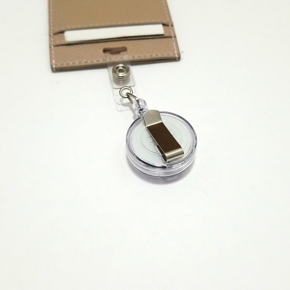 Retractable Badge Holder Frosted Donut Design Clip on Back Snap Closure - Picture 5 of 6